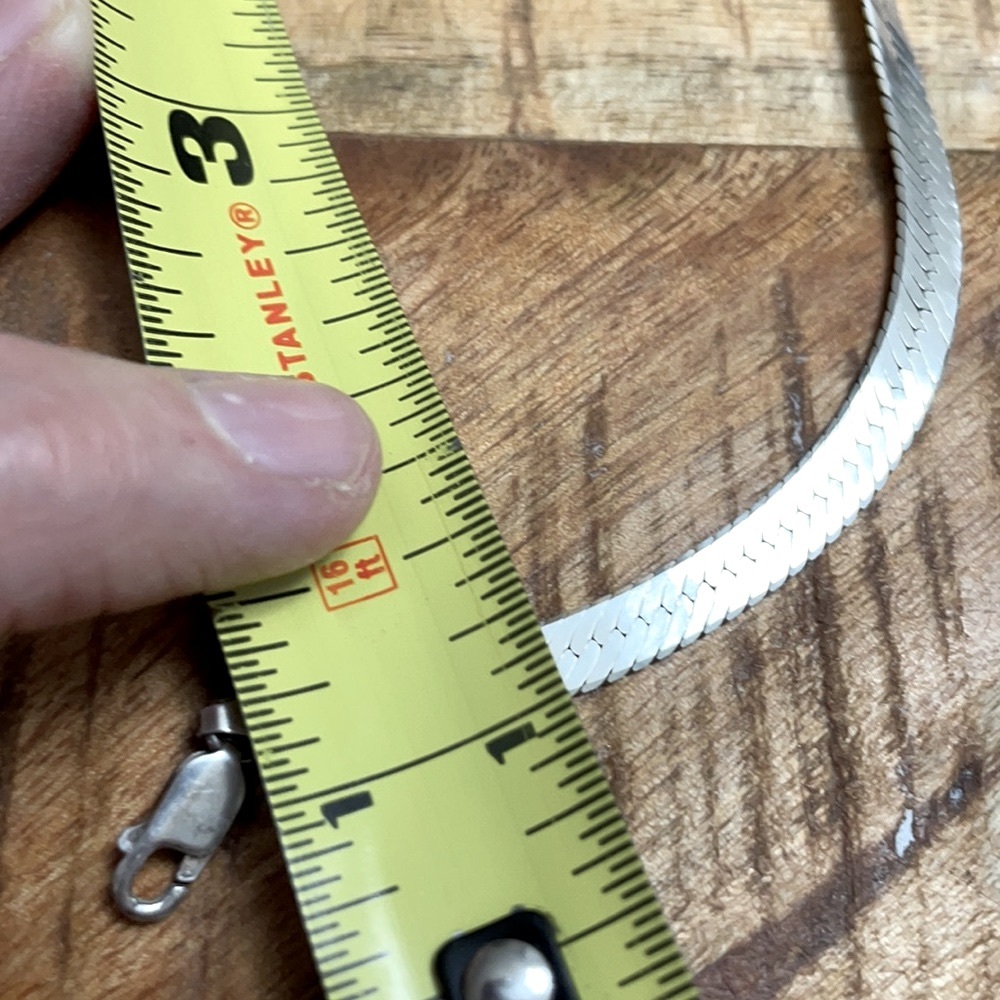 Sterling silver (stamped made in Italy and 925) 20” herringbone necklace